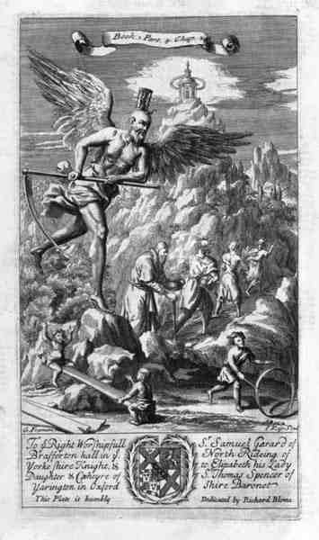 Viikaterin saapuminen, kuvitus Anthony Le Grandin kirjan "Filosofian periaatteet" kirjan 1 osan 4 luvusta 24, kaiverrus Johannes Kip (1652/3-1722) tekijältä G Freman