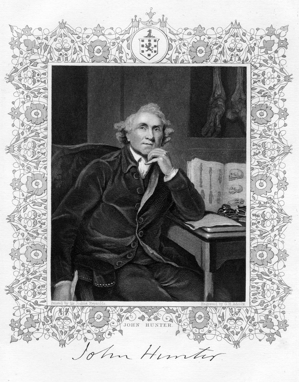 John Hunter 1728-1793, skotlantilainen kirurgi, 1800-luku. tekijältä G. H. Adcock
