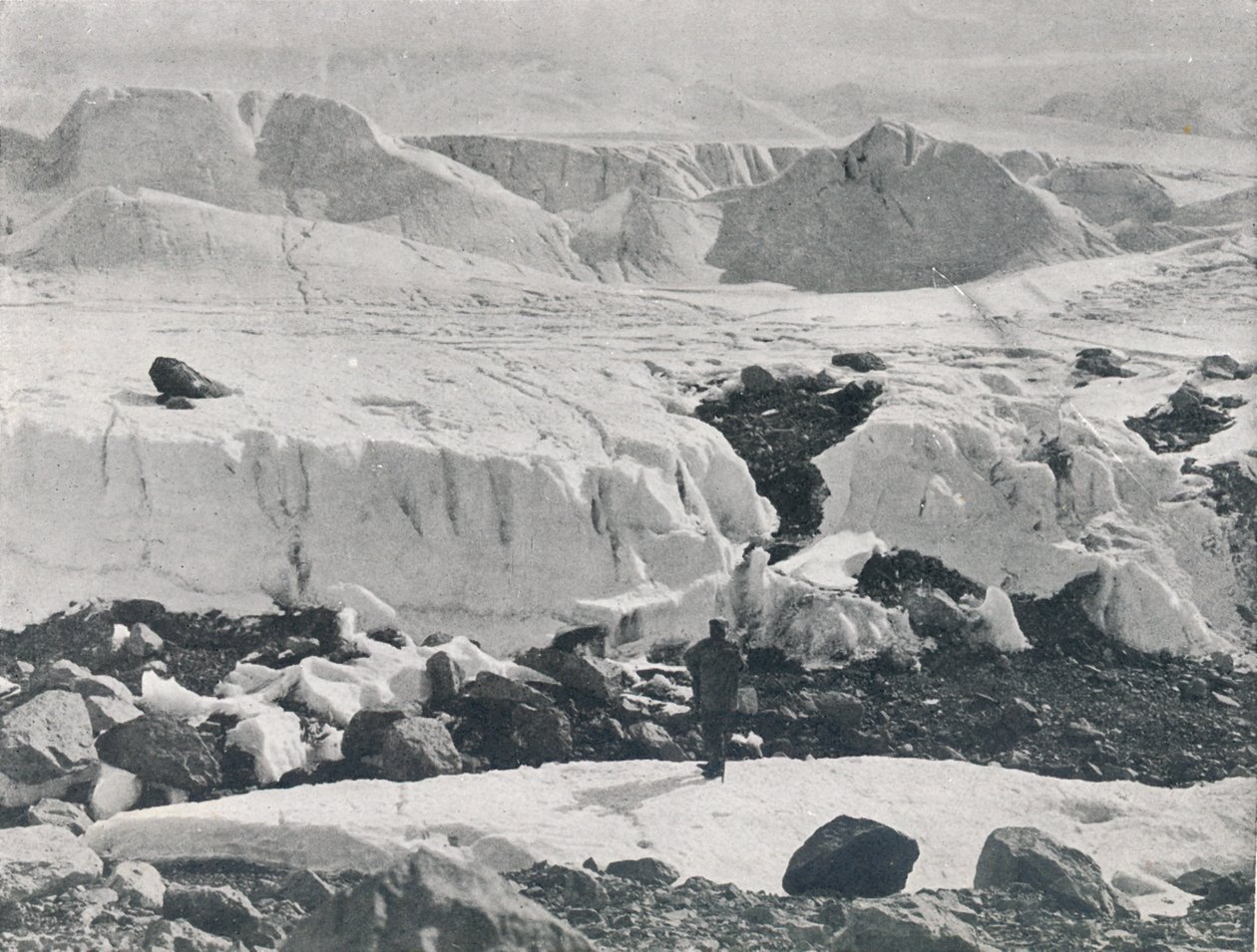 Murtunut jää Priestley Glacierin sisäänkäynnissä, c1911, 1913 tekijältä G. Murray Levick