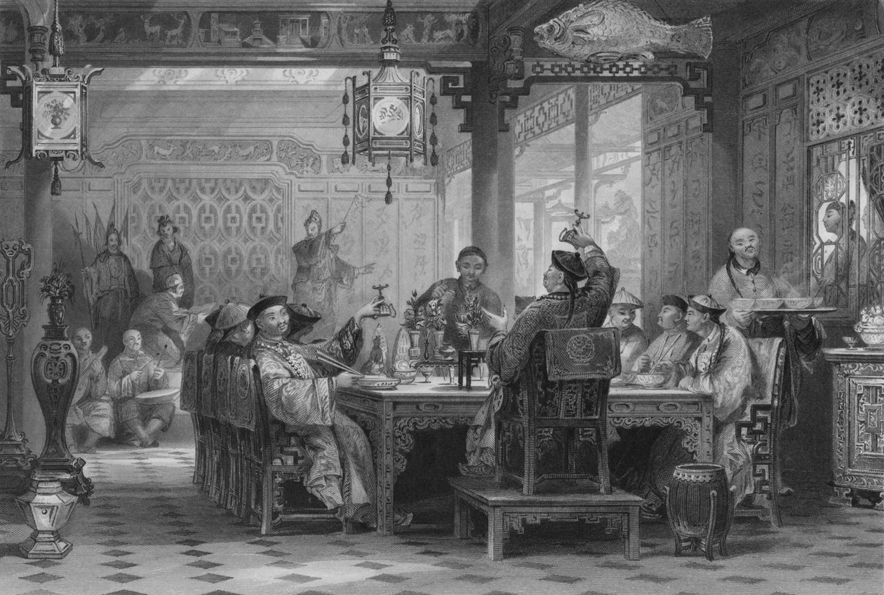 Illallisjuhlat mandariinitalossa, 1843 tekijältä G. Paterson