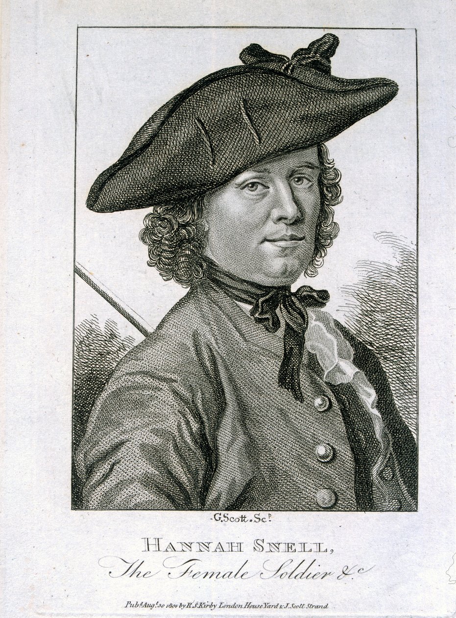 Hannah Snell, naissotilas, julkaisija R.S. Kirby, 1804 tekijältä G. Scott