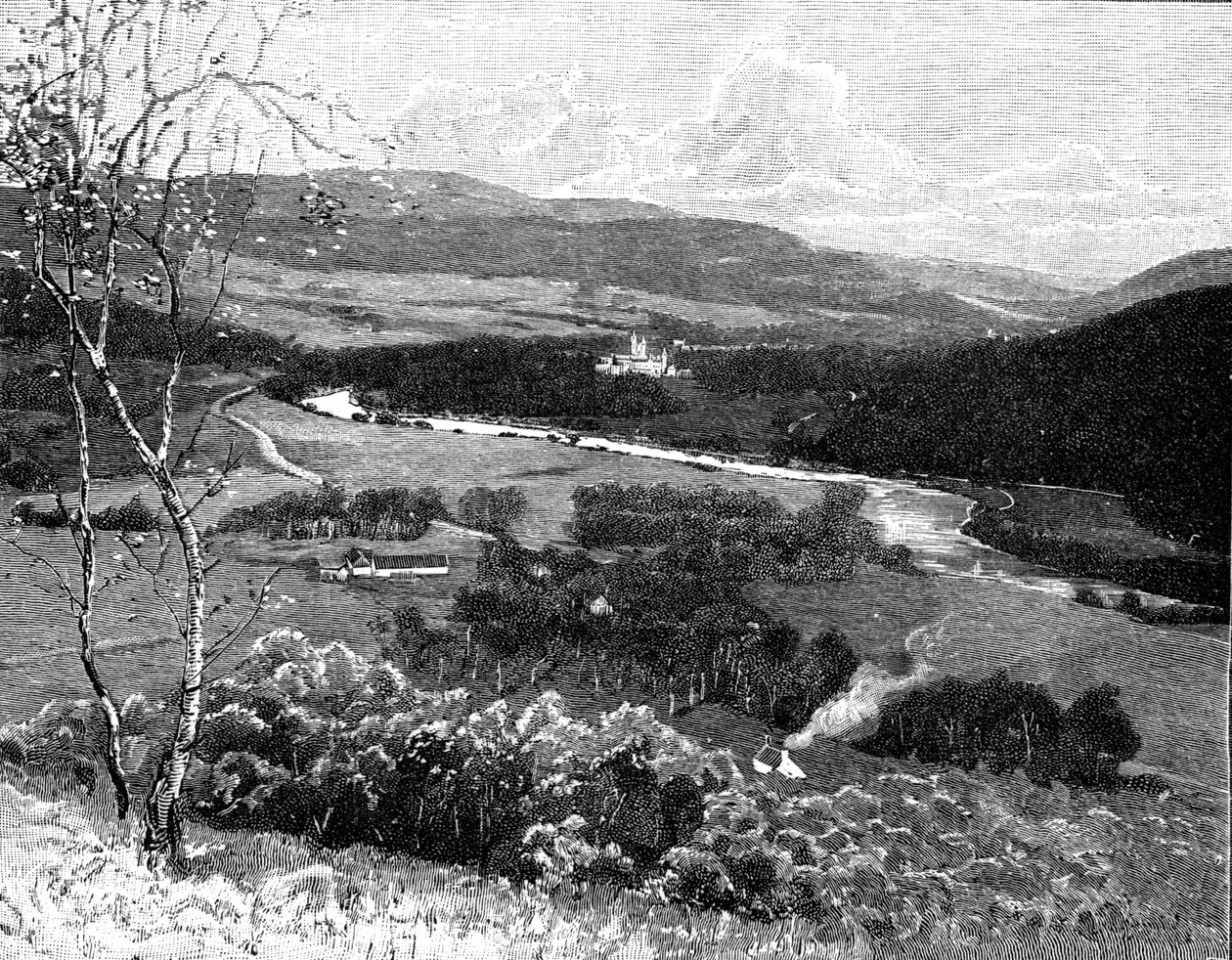 Balmoralin linna Craig Nordiesta, Skotlannista, 1900. tekijältä G. W. Wilson and Company