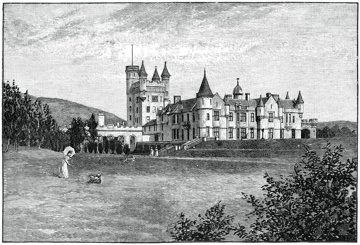 Balmoralin linna luoteesta, Aberdeenshire, Skotlanti, 1900. tekijältä G. W. Wilson and Company