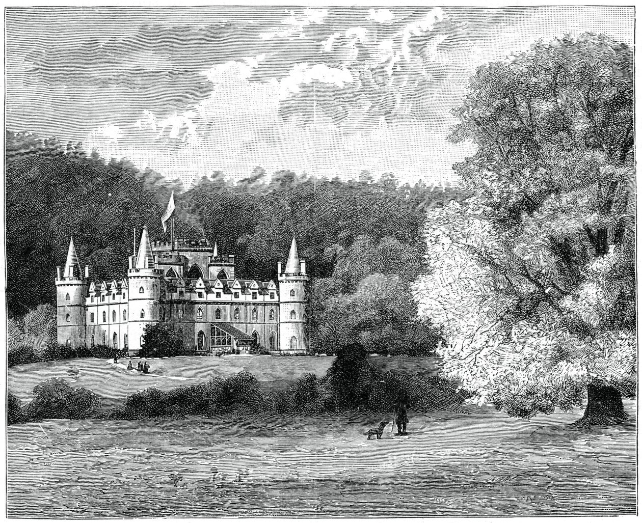 Inverarayn linna, Länsi-Skotlanti, 1900. tekijältä G. W. Wilson and Company