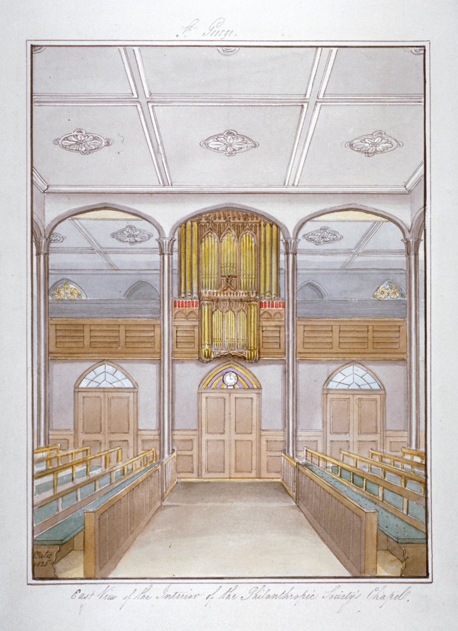 Kappeli Philanthropic Society Institutionissa London Roadilla, Southwarkissa, Lontoossa, 1825 tekijältä G Yates