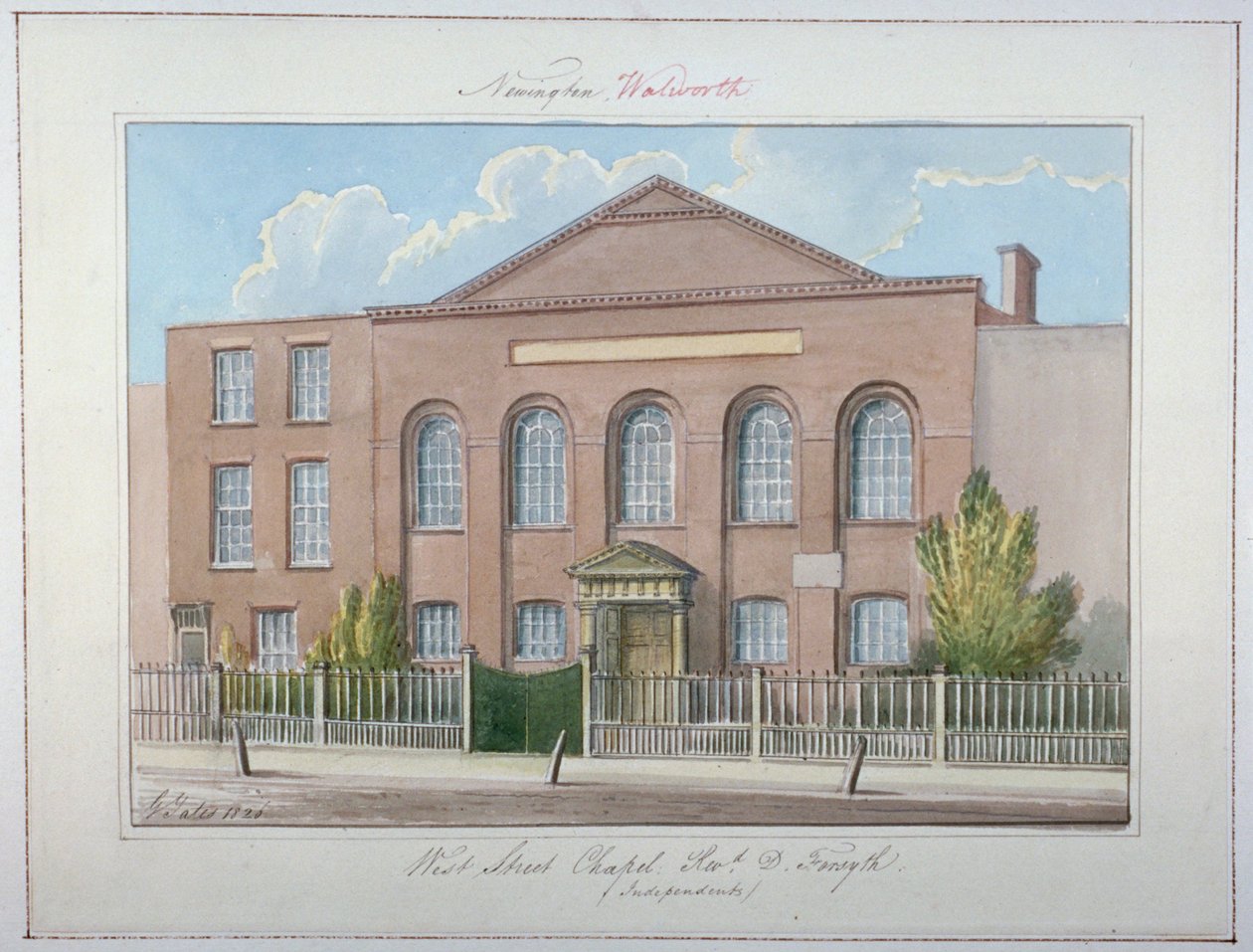West Street Independent Chapel, Southwark, Lontoo, 1826 tekijältä G Yates