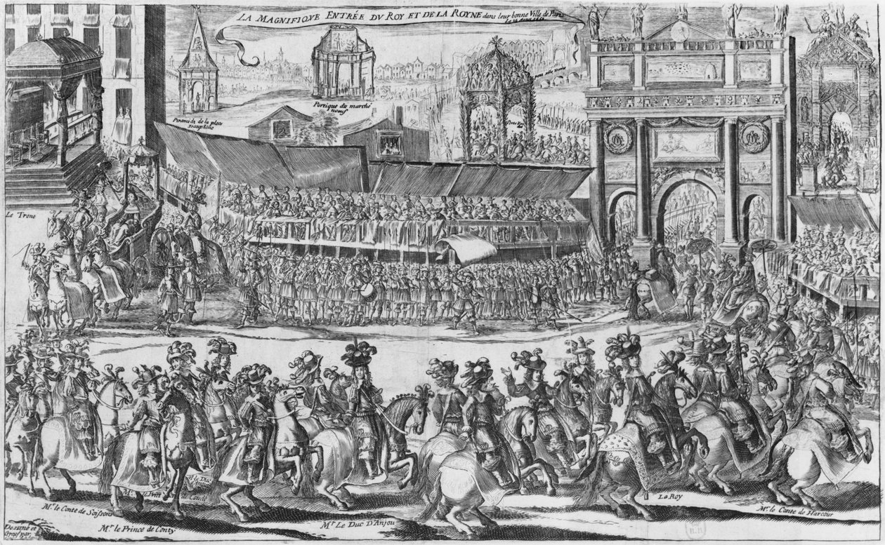 Ludvig XIV:n ja Itävallan Marie-Theresen saapuminen Pariisiin 26. elokuuta 1660 tekijältä Gabriel Ladame
