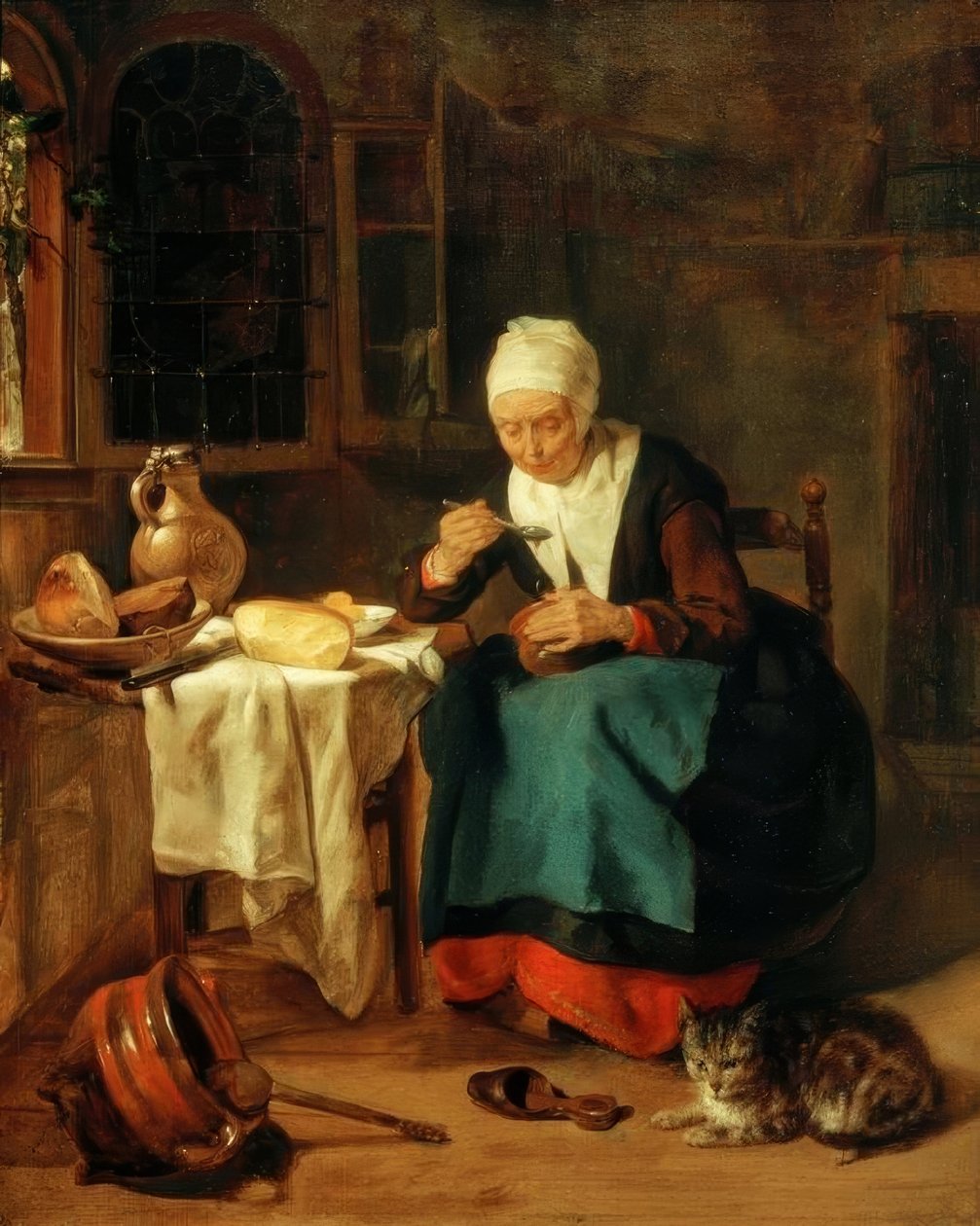 Brei essende Frau tekijältä Gabriel Metsu