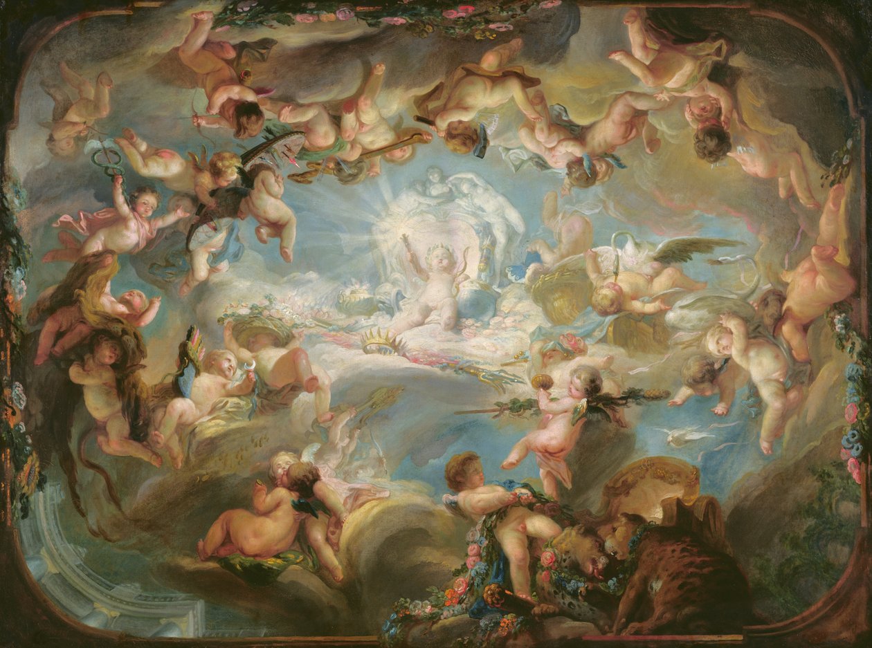 Amorin voitto kaikista jumalista, 1752 tekijältä Gabriel de Saint Aubin