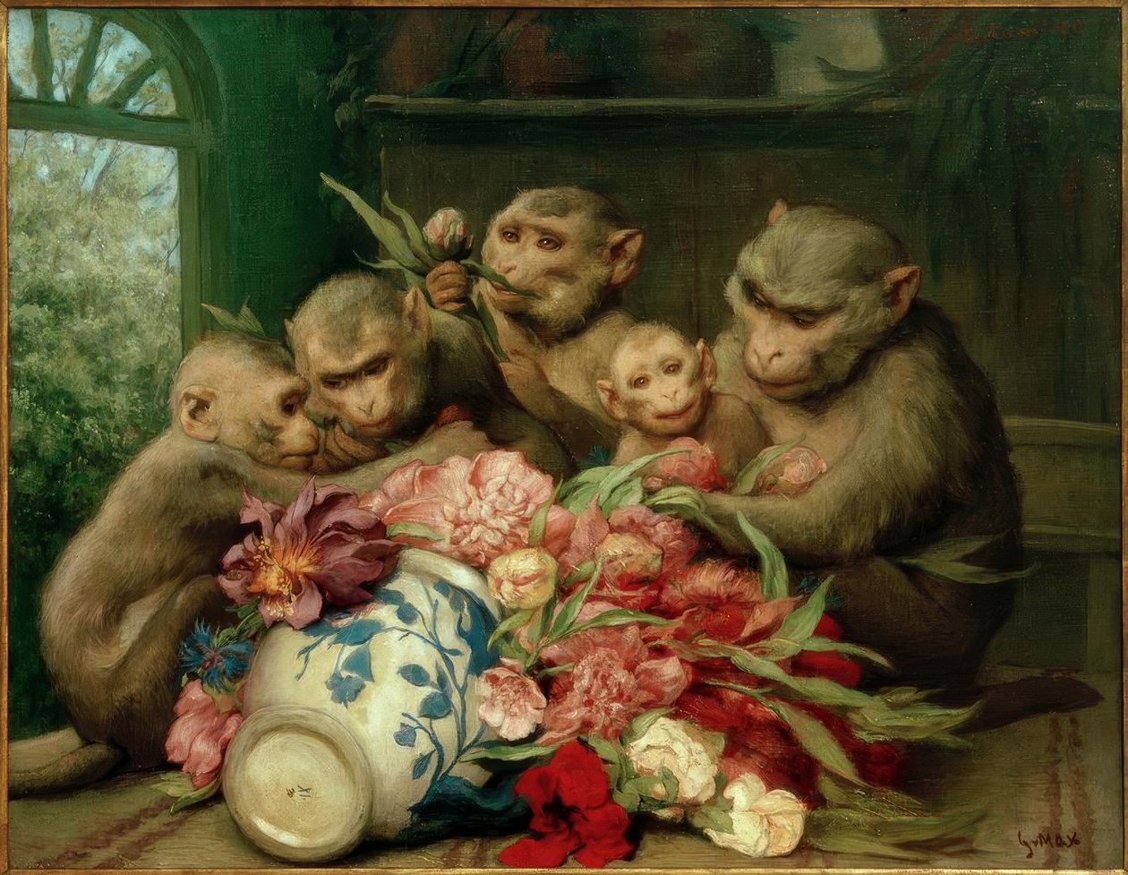 Botaniker (Affen mit Blumenvase) tekijältä Gabriel Cornelius Ritter von Max