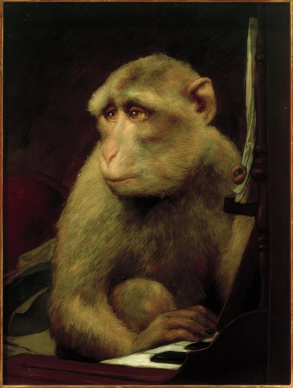 Kleiner Affe am Klavier tekijältä Gabriel Cornelius Ritter von Max