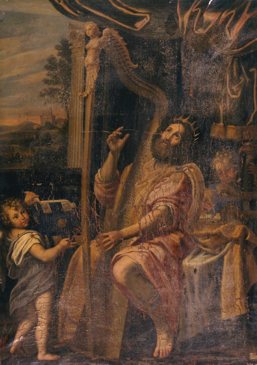 David jouant de la harpe tekijältä Gabriel Francois Doyen