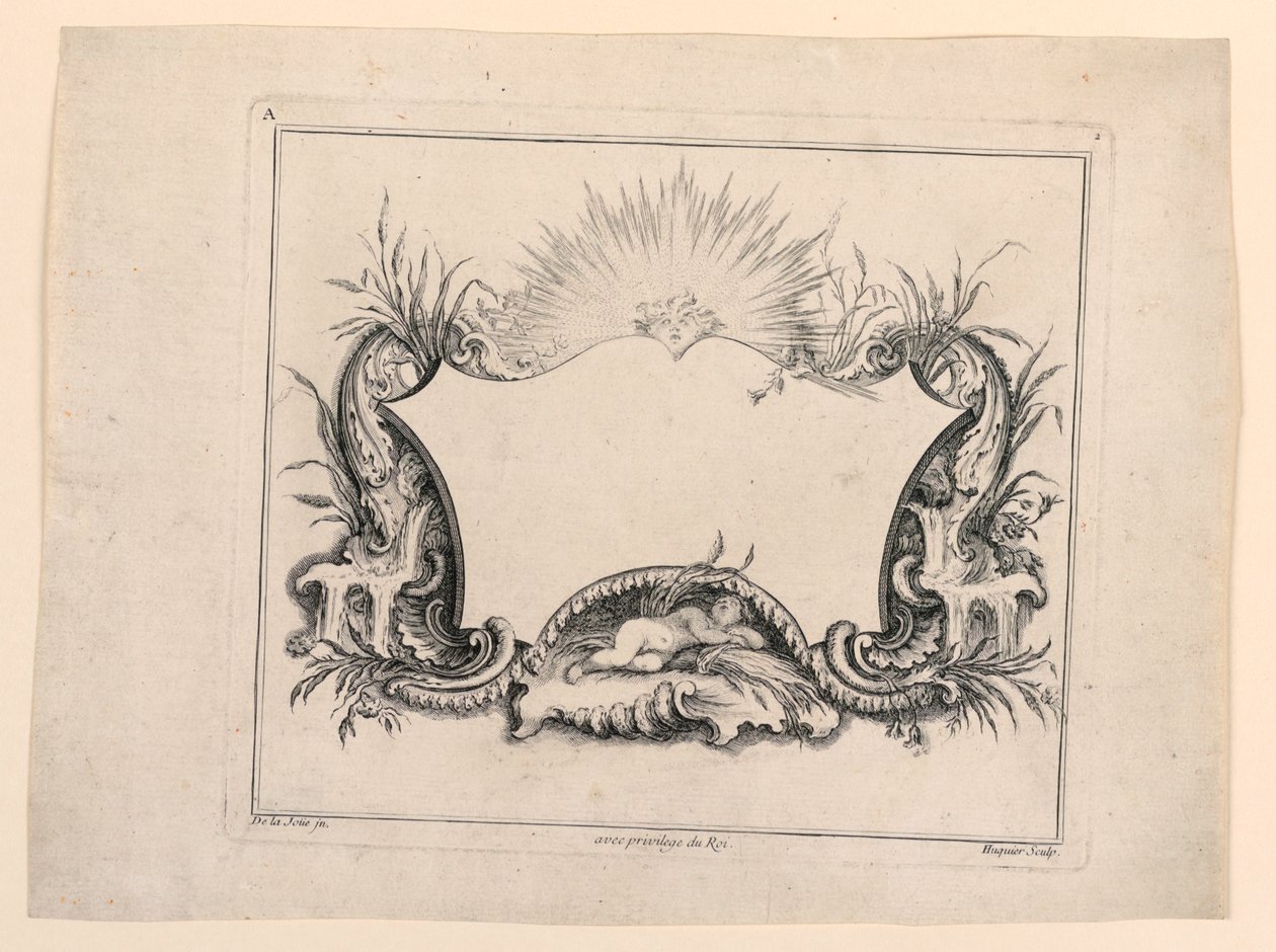 Escutcheon, "Recueil Nouveau de Differens Cartouche" tekijältä Gabriel Huquier