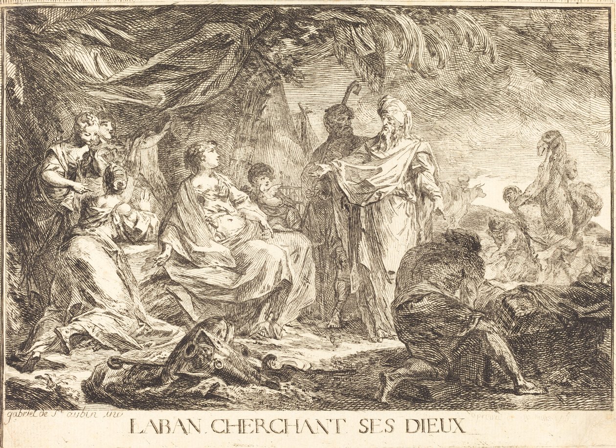 Laban etsii jumaliaan tekijältä Gabriel Jacques de Saint Aubin