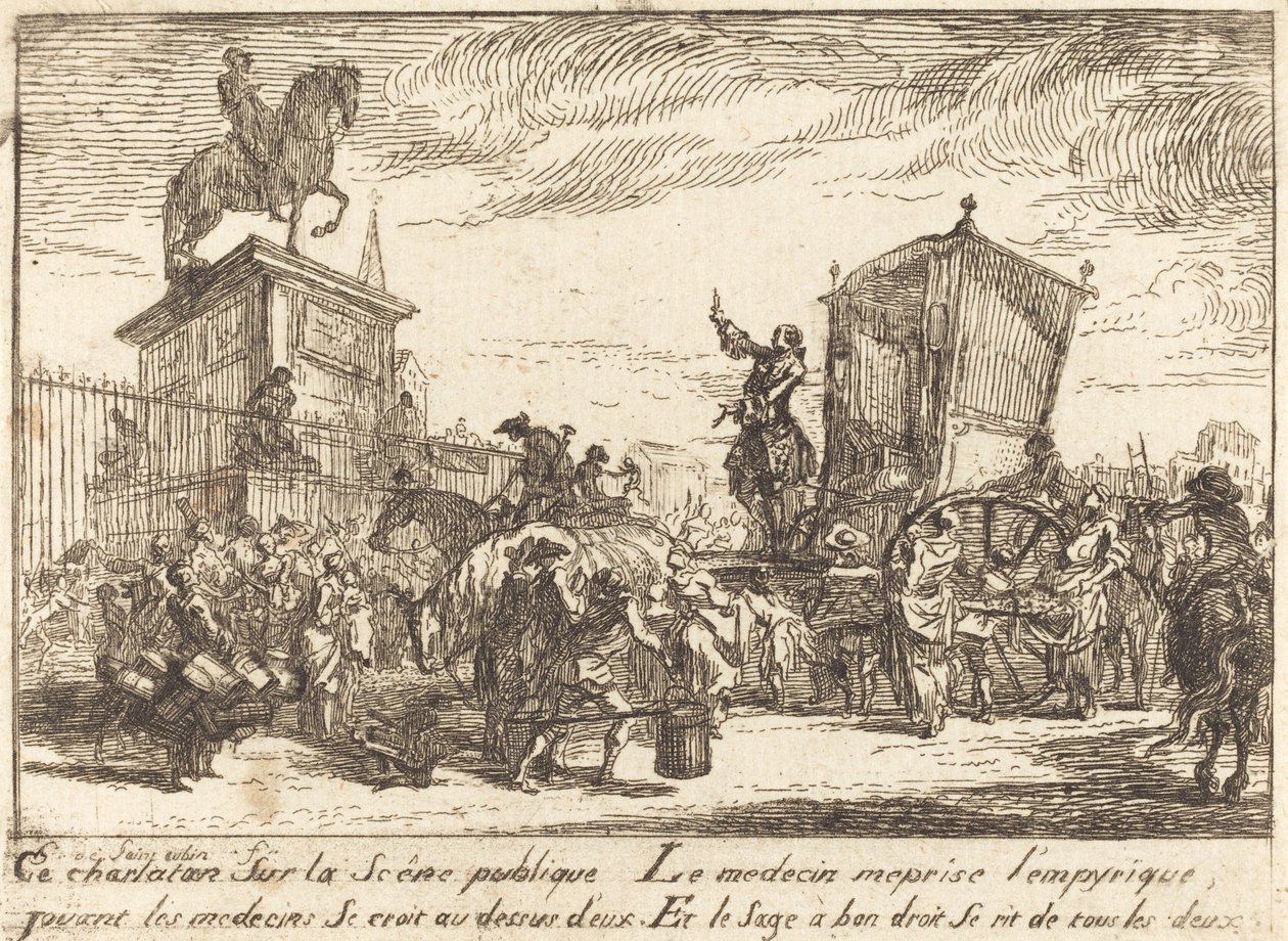 Charlatan (Le charlatan) tekijältä Gabriel Jacques de Saint Aubin