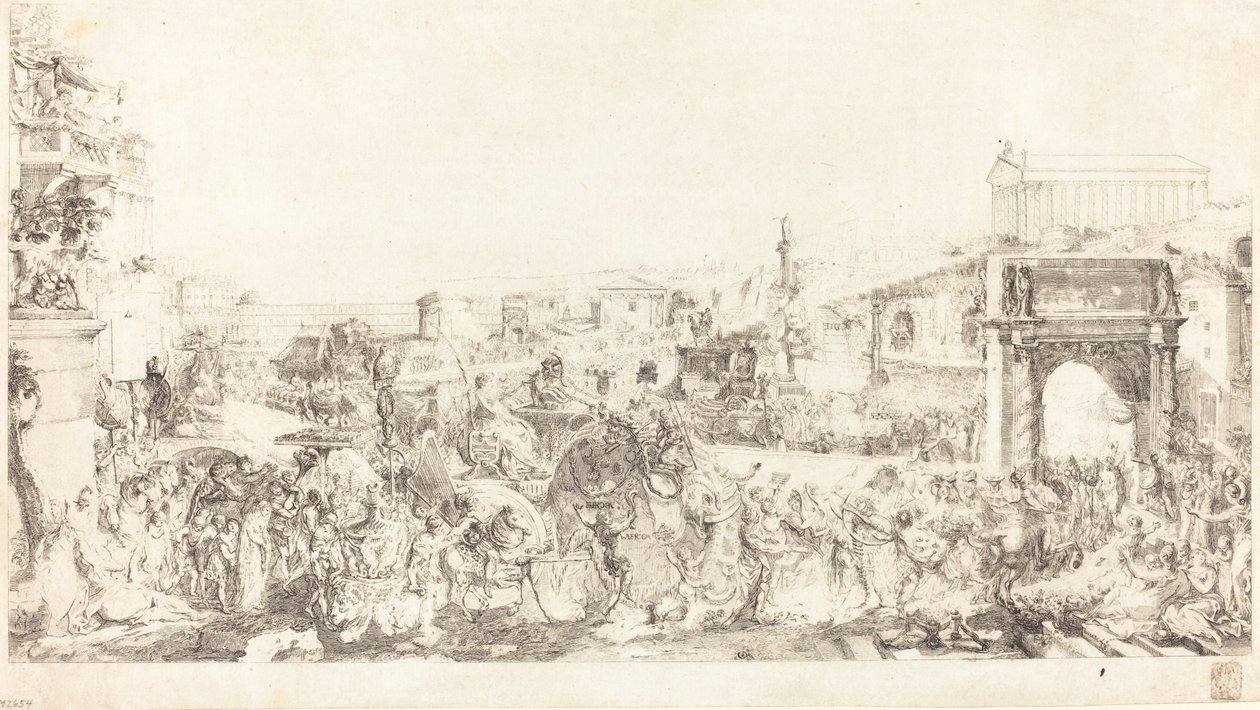 Pompeiuksen voitto Roomassa tekijältä Gabriel Jacques de Saint Aubin