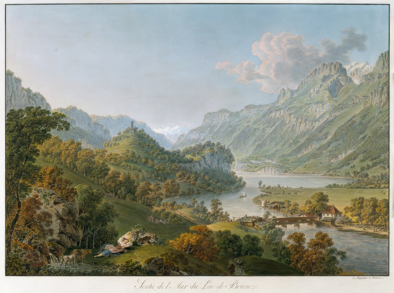 Aare-joen virtaus Brienz-järvestä tekijältä Gabriel Lory