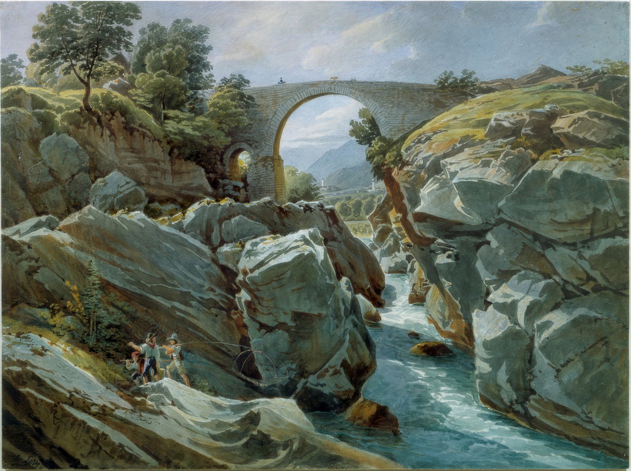 Ponte Brolla lähellä Locarnon kaupunkia tekijältä Gabriel Lory