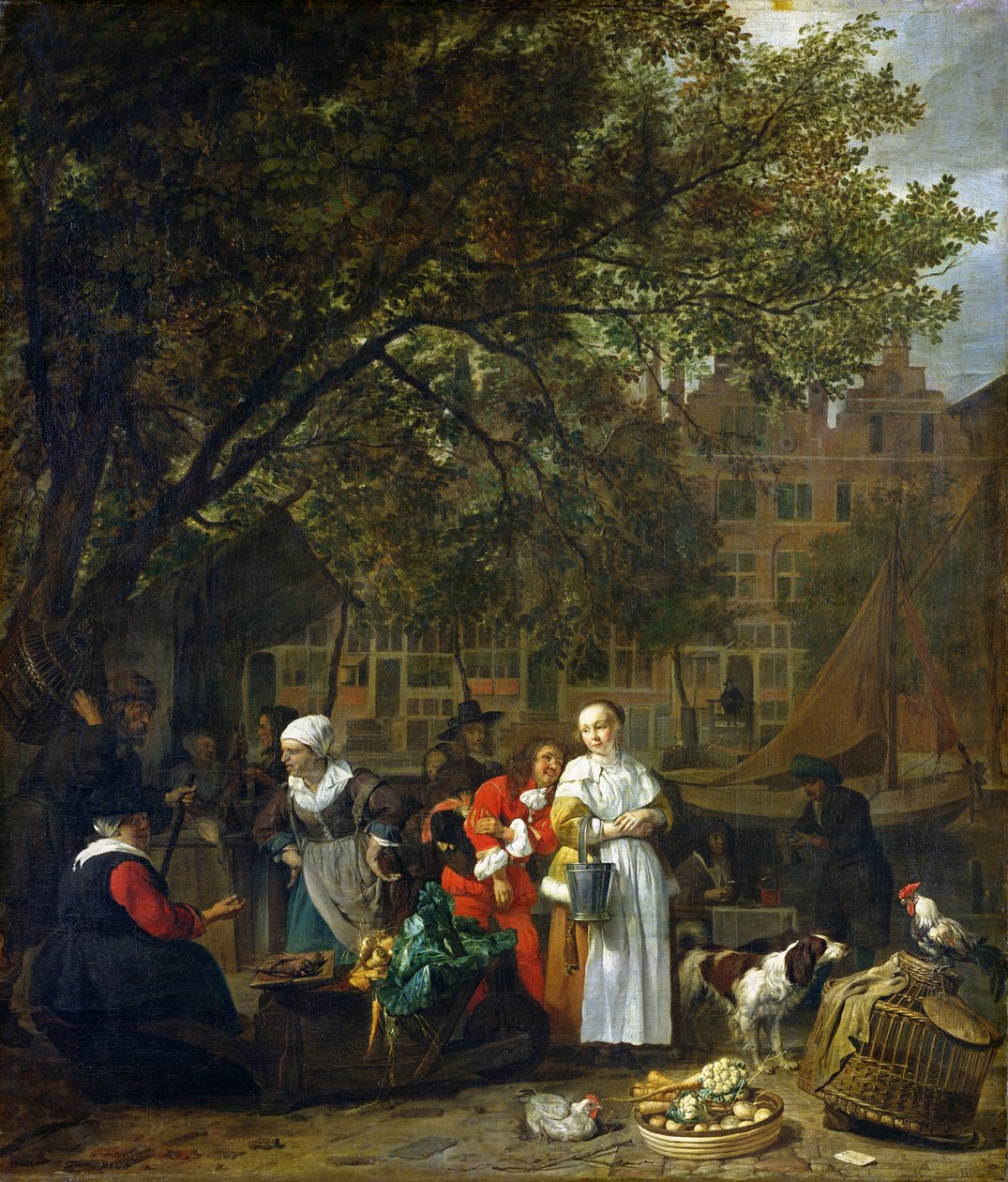 Yrttitori Amsterdamissa tekijältä Gabriel Metsu
