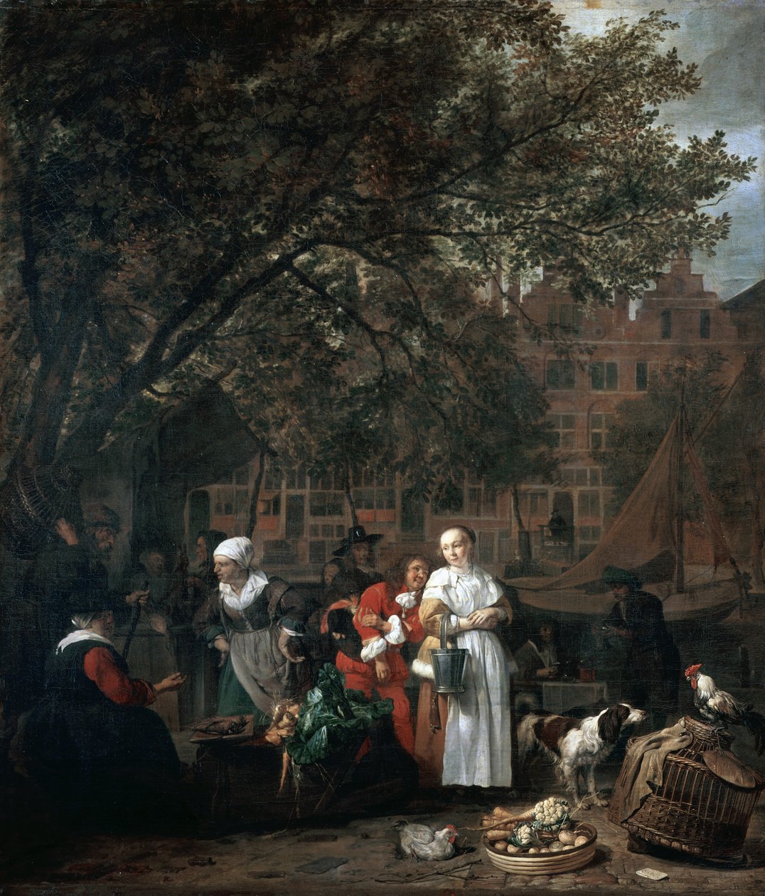 Amsterdamin yrttimarkkinat tekijältä Gabriel Metsu