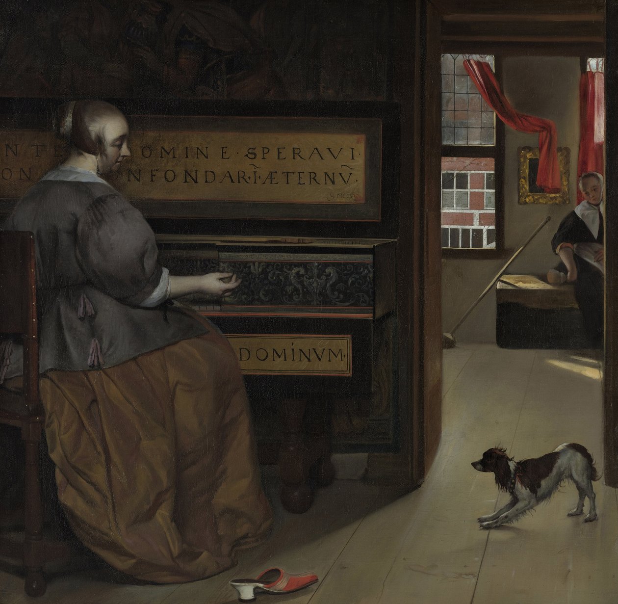 Lady at a Virginal, noin 1665 tekijältä Gabriel Metsu