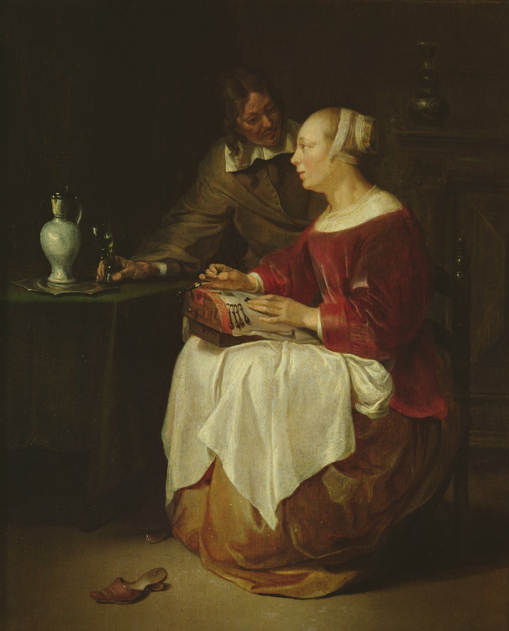 Pitsiseppä (öljy paneelille) tekijältä Gabriel Metsu