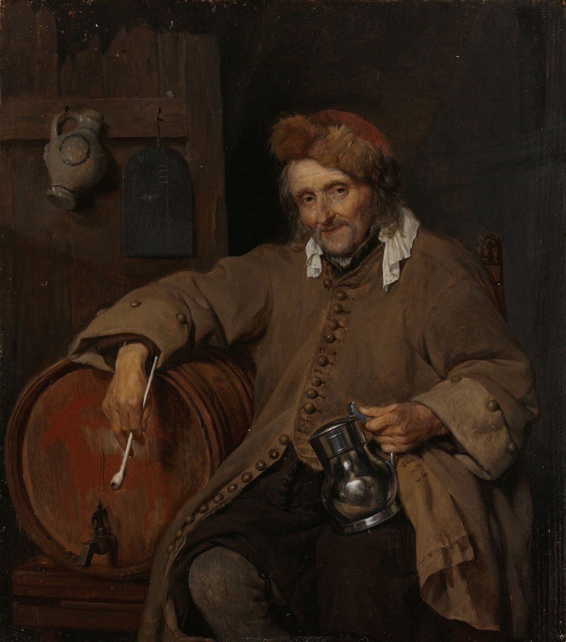 Vanha juomari, n. 1661-3 tekijältä Gabriel Metsu