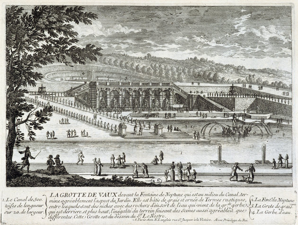 Näkymä Vaux Le Vicomten (Vaux-Le-Vicomten) luolalle - Perelle, 1600-luvun loppu tekijältä Gabriel Perelle