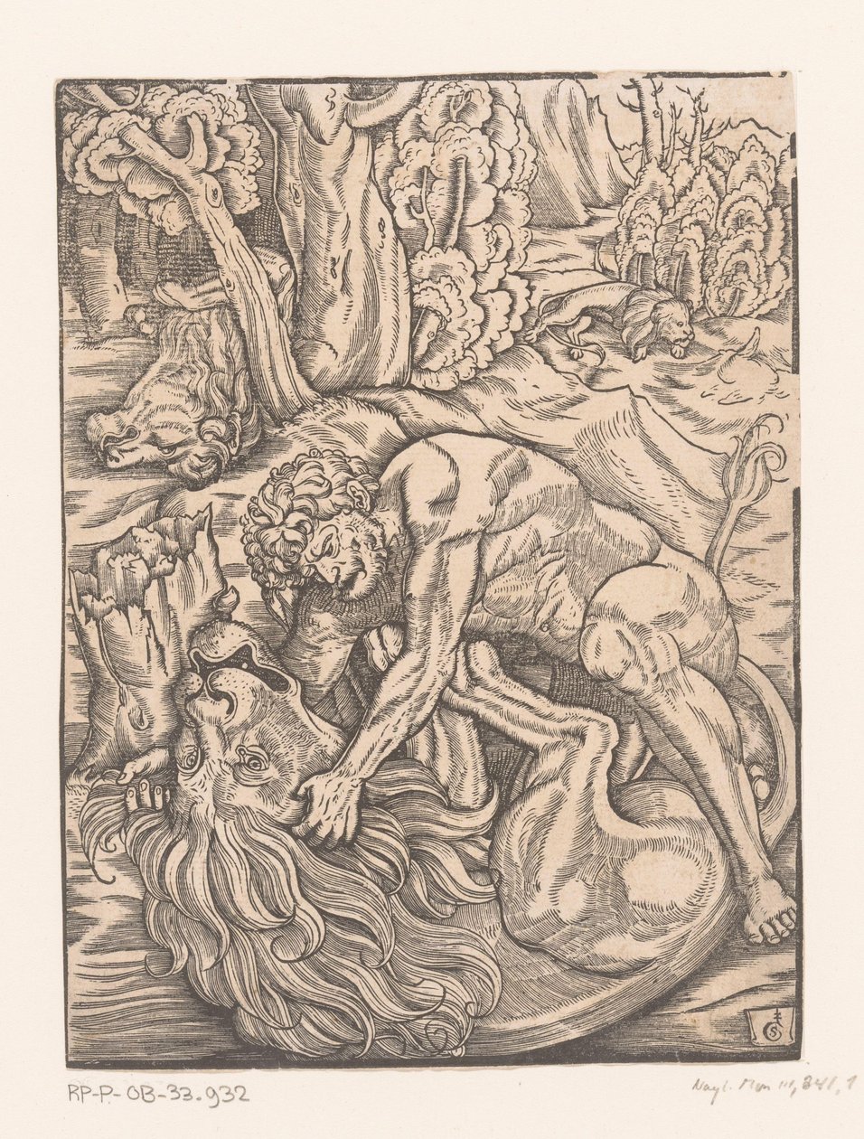 Hercules taistelee Nemean leijonaa vastaan Labors of Hercules (sarjan nimi) tekijältä Gabriel Salmon