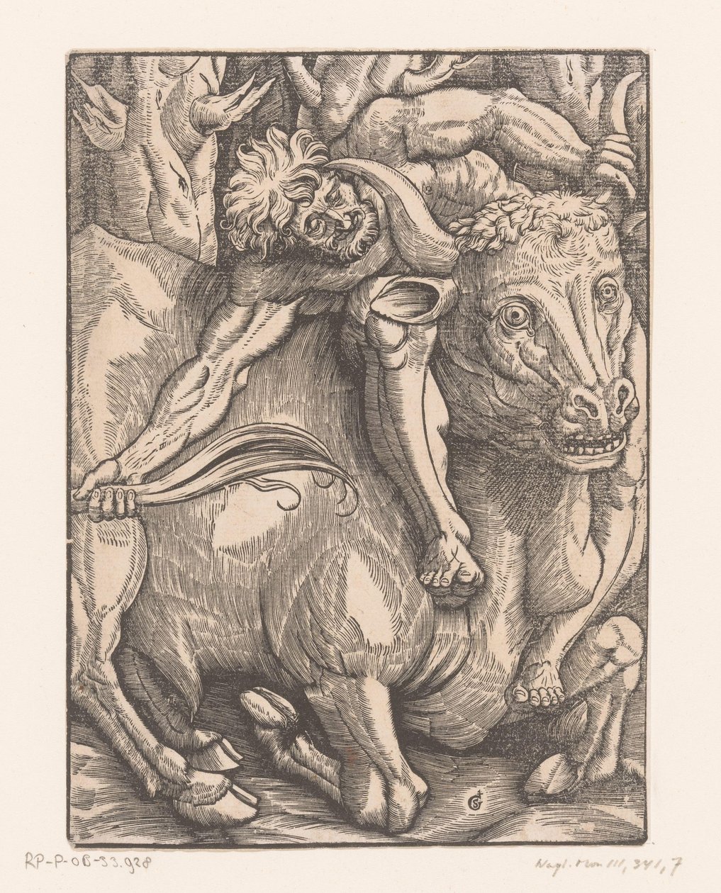 Hercules painii Achelousin kanssa Labors of Hercules (sarjan nimi) tekijältä Gabriel Salmon