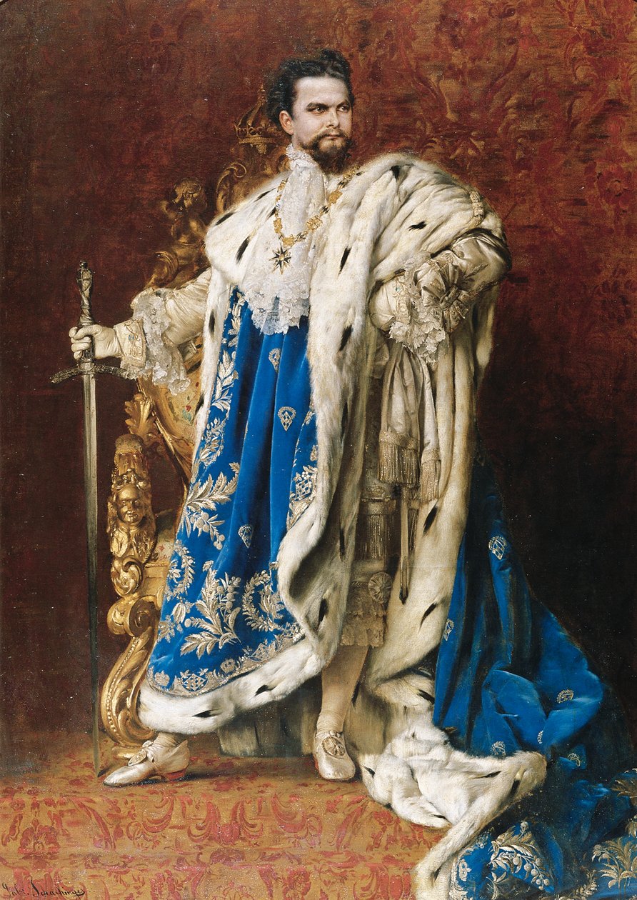 Ludwig II Pyhän Yrjön ritarikunnan suurmestarina, 1887 tekijältä Gabriel Schachinger
