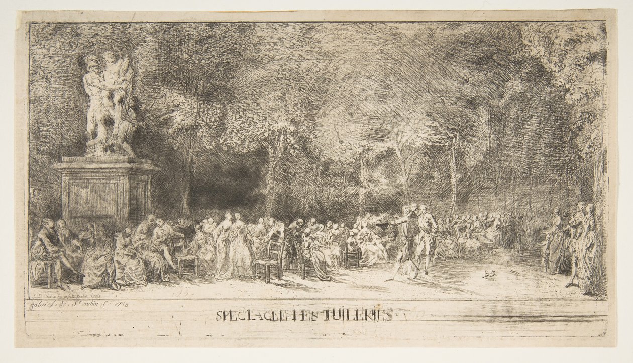 Kohtaus Tuileriesissa: Tuolit, 1760. tekijältä Gabriel de Saint Aubin