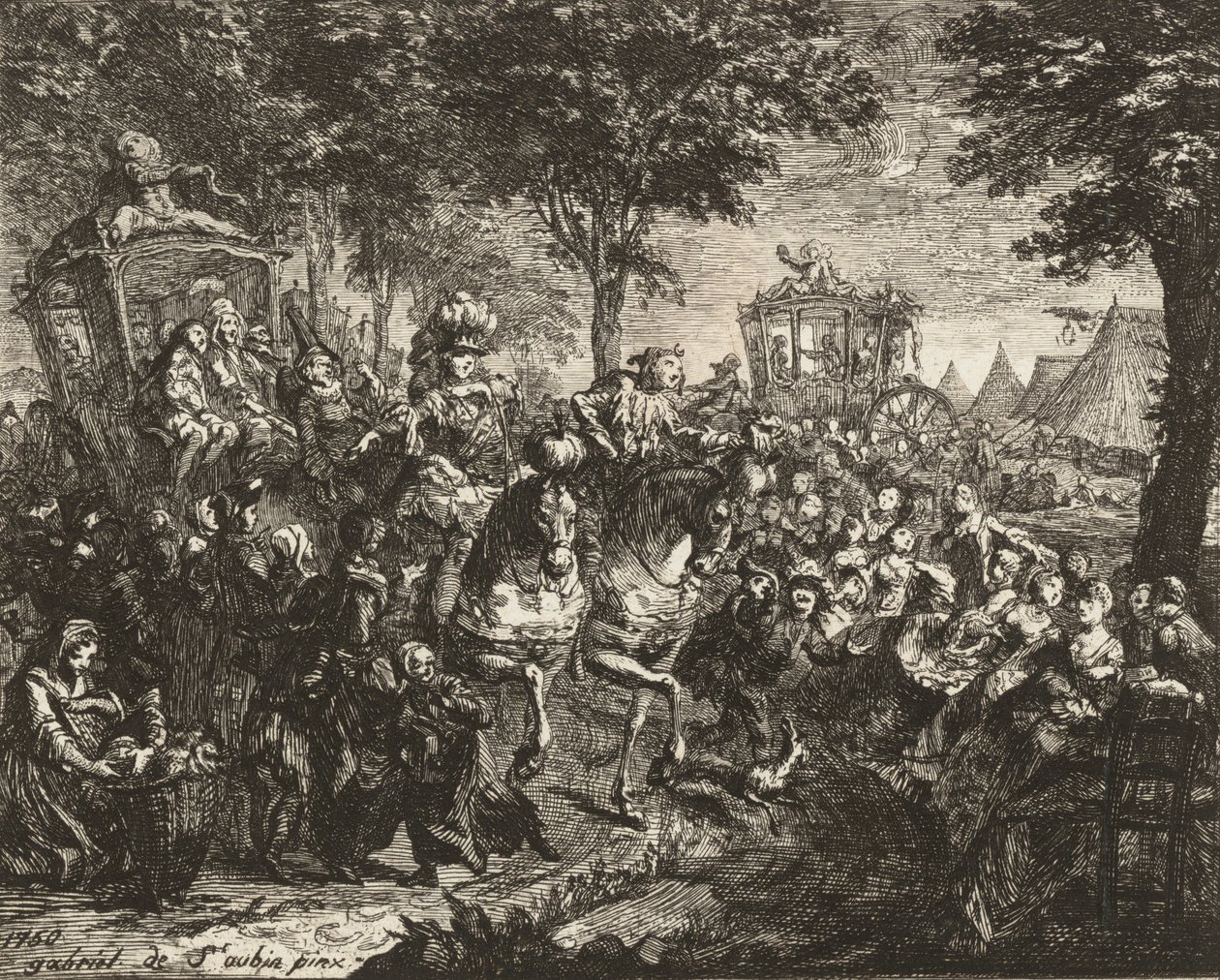 Näkymä Besonin messuille, 1750. tekijältä Gabriel de Saint Aubin