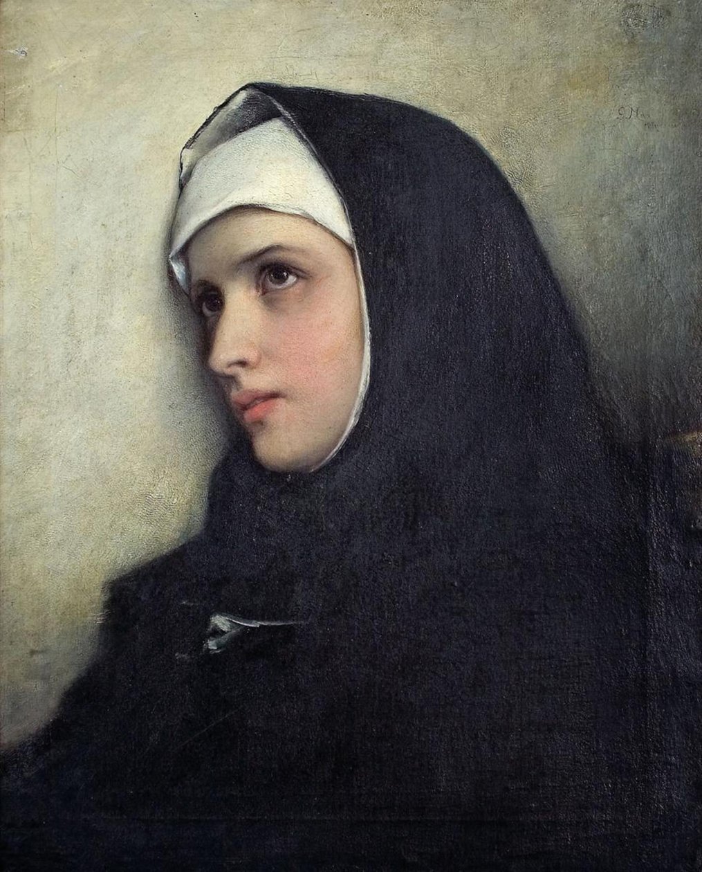 Gabriel von Max - Nunnan muotokuva tekijältä Gabriel von Max