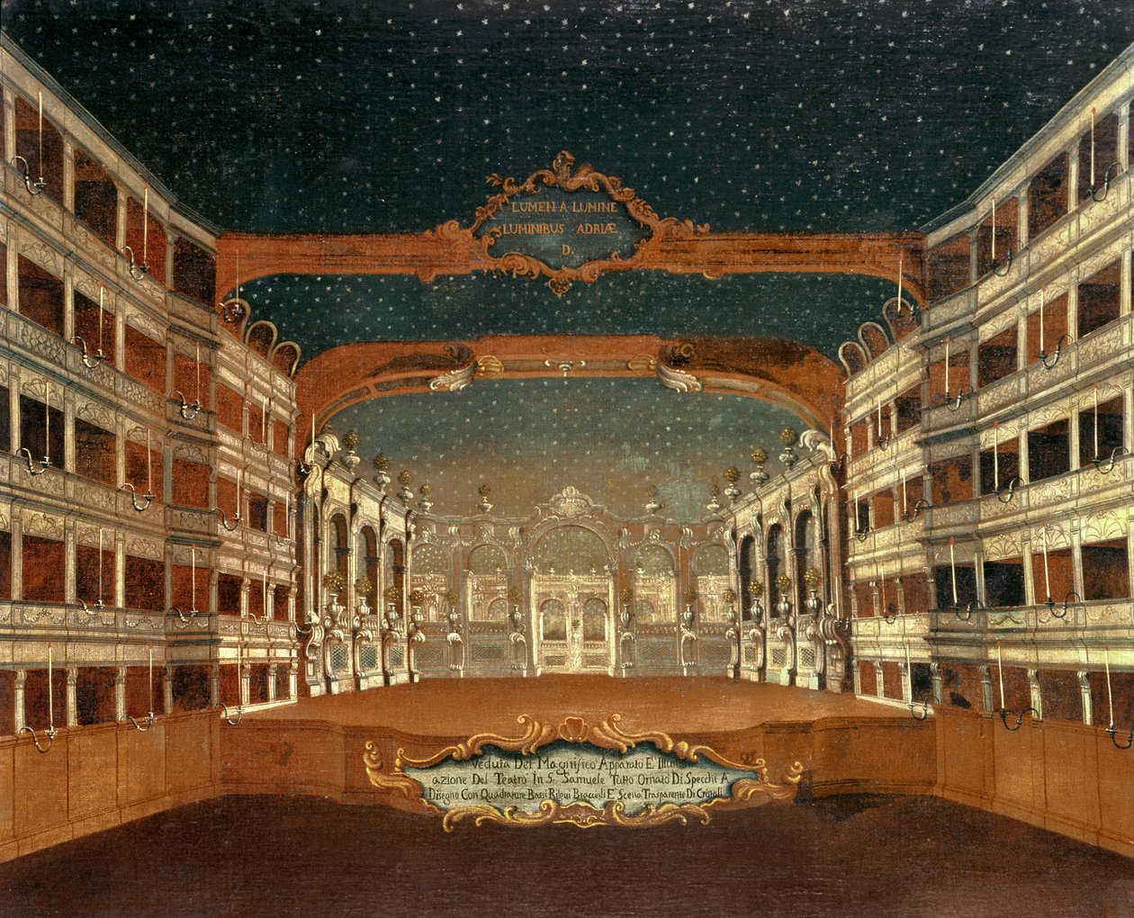 Venetsian San Samuele -teatterin sisustus tekijältä Gabriele Bella