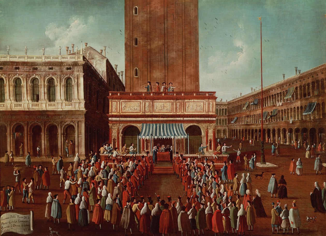 Julkinen arpajaiset Loggettassa, Piazza San Marco, Venetsia tekijältä Gabriele Bella