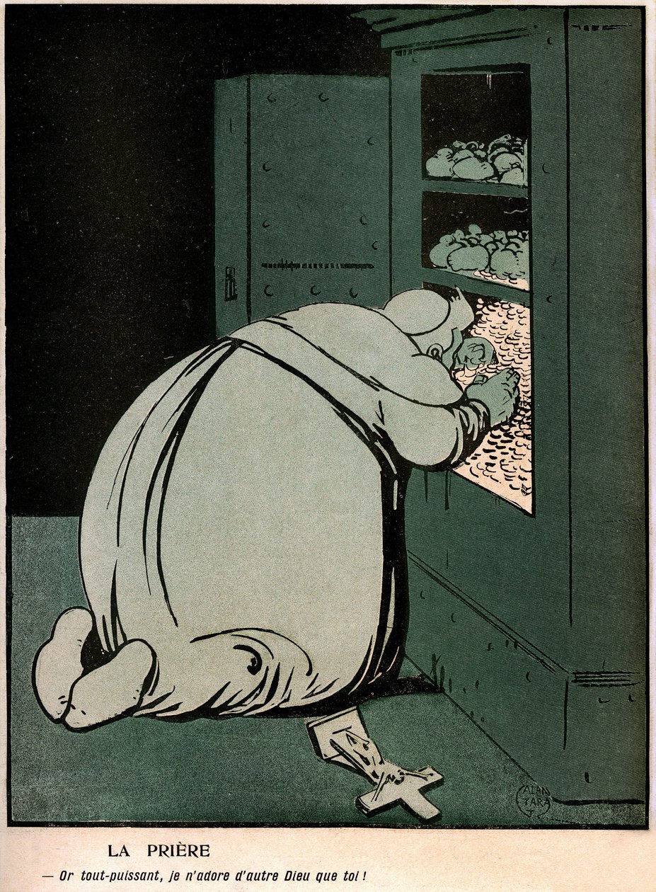 Sarjakuva ranskalaisen poliittisen huumorin päiväkirjassa ”Voilautanen”-erikois Vatikaani (nro 242, 18. marraskuuta tekijältä Gabriele (1865 1937) Galantara