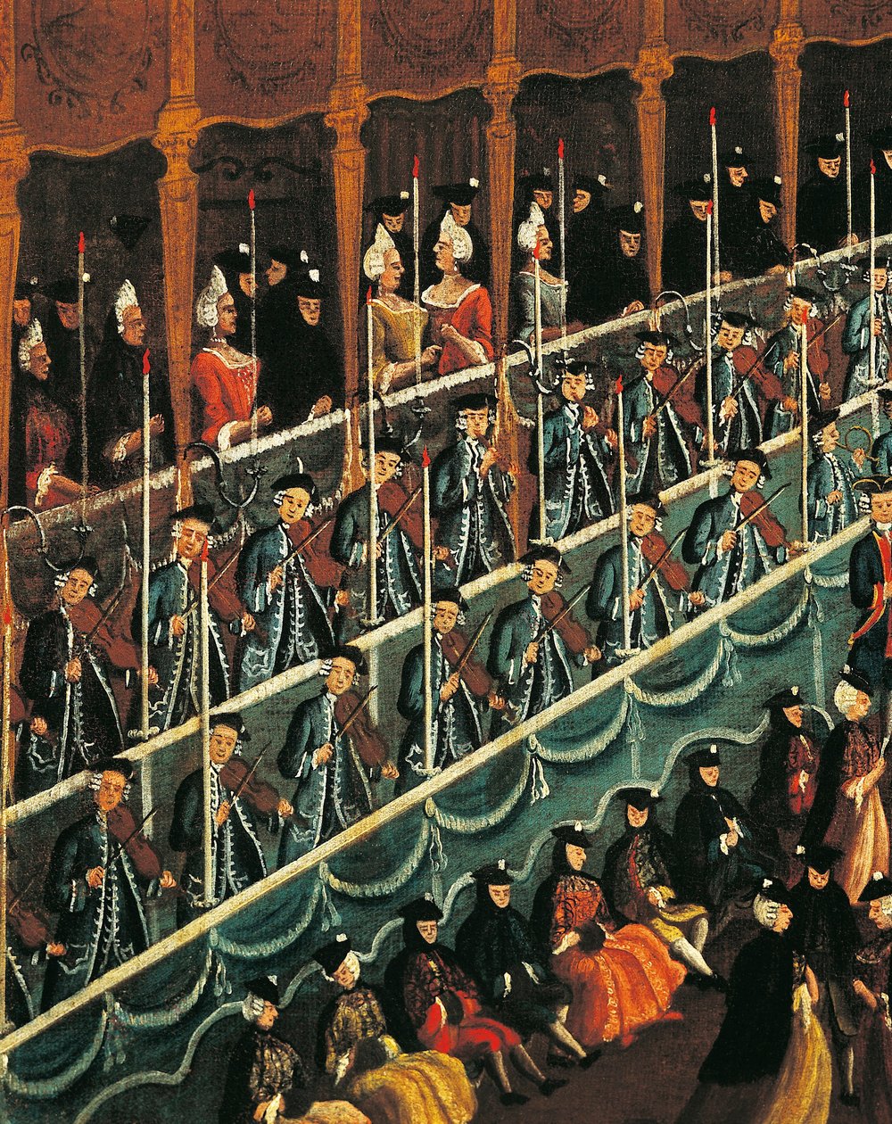 Italia, Veneto, Venetsia, Ateria San Benedetto -teatterissa pohjoisen herttuoiden kunniaksi, lähikuva tekijältä Gabriele Bella