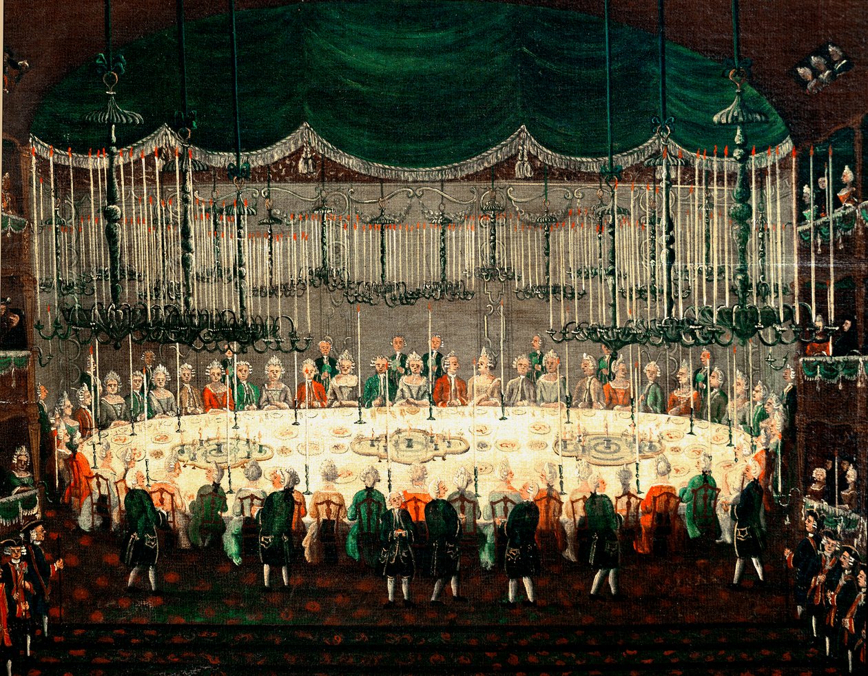 Vastaanotto Pohjoisen prinssien kunniaksi, joka edustaa suurlähettiläiden juhlaa. Gabriel Bellan (1730-1799) maalaus 1700-luvun Venetsia, Galleria Fondazione Querini Stampalia tekijältä Gabriele Bella