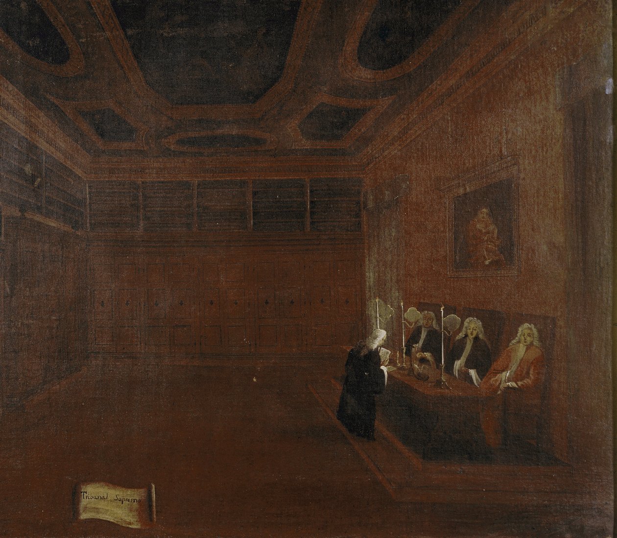 Neljänkymmenen korkein oikeus tai neljänkymmenen neuvosto, yksityiskohta (Venetsia, Quarantian korkein oikeus. Yksityiskohta) - Gabriele Bellan (n. 1730-1799) maalaus. Venetsia, Querini Stampalia Foundation tekijältä Gabriele Bella