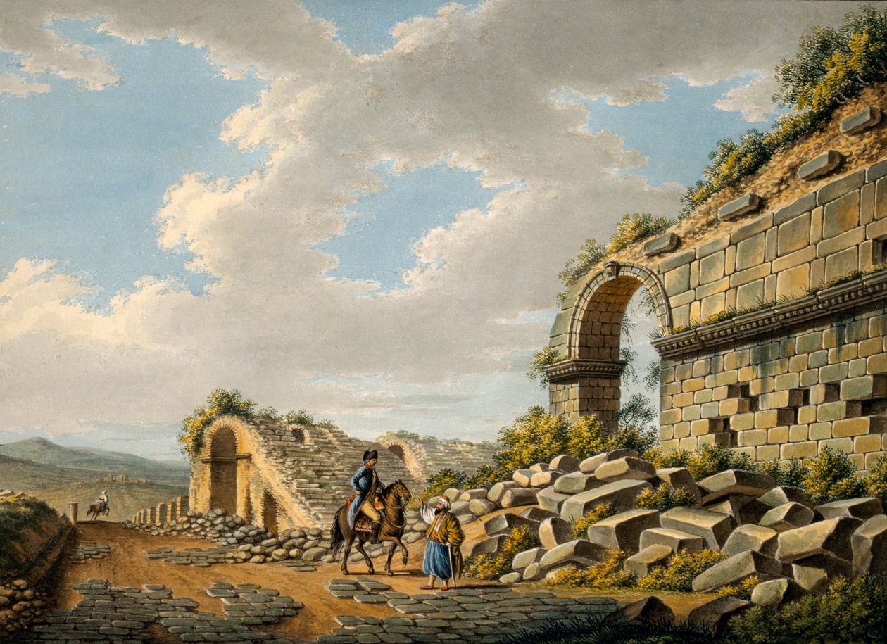 Efesoksen roomalaisen teatterin rauniot, 1790-luku. tekijältä Gaetano Mercati