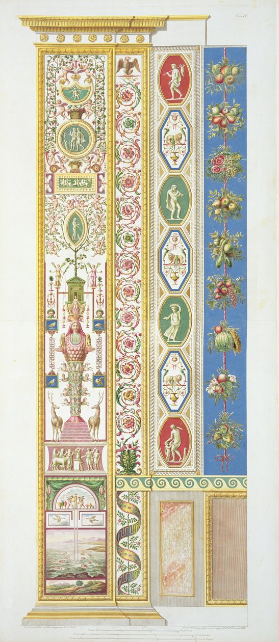 Paneeli Raphael Loggiasta Vatikaanissa, kaiverrus Ioann Ottaviani, n. 1770 (kuparilevykaiverrus) tekijältä Gaetano Savorelli