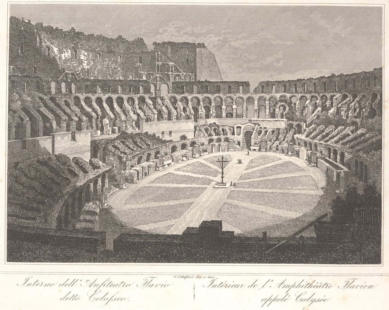 Flavian amfiteatterin sisällä nimeltä Colosseum (Interno dell