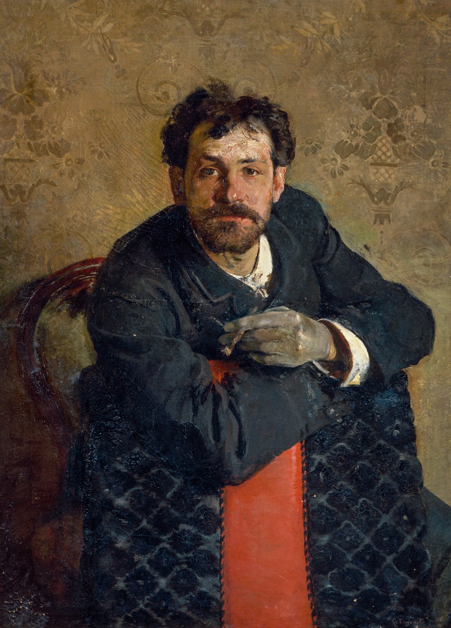Arkkitehti Antonio Currin muotokuva, kirjoittanut Gaetano Esposito (1858-1911) tekijältä Gaetano Esposito