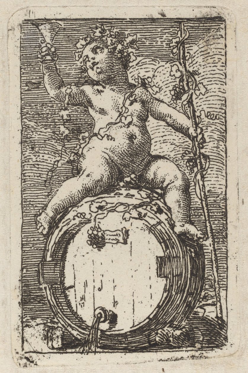 Infant Bacchus Astride viinitynnyri tekijältä Gaetano Gandolfi