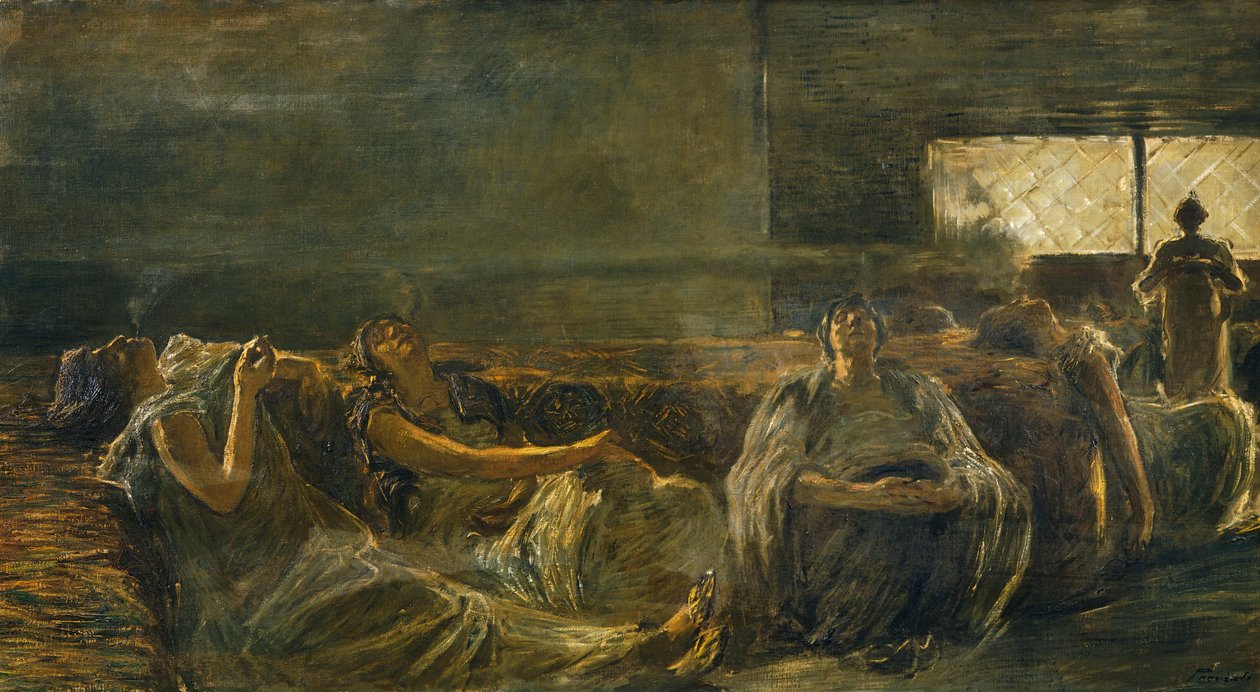 Gaetano Previati (1852-1920) oopiumin tupakoitsijat tekijältä Gaetano Previati