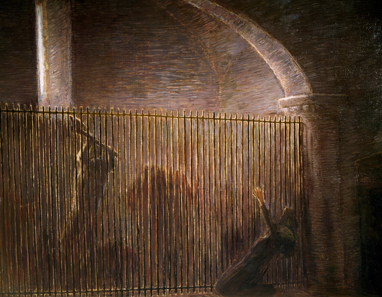 Parisina, Gaetano Previatin (1852-1920) maalaus, Pietro Mascagnin (1863-1945) homonyymisen oopperan IV näytöksen viimeinen kohtaus, öljy kankaalle tekijältä Gaetano Previati