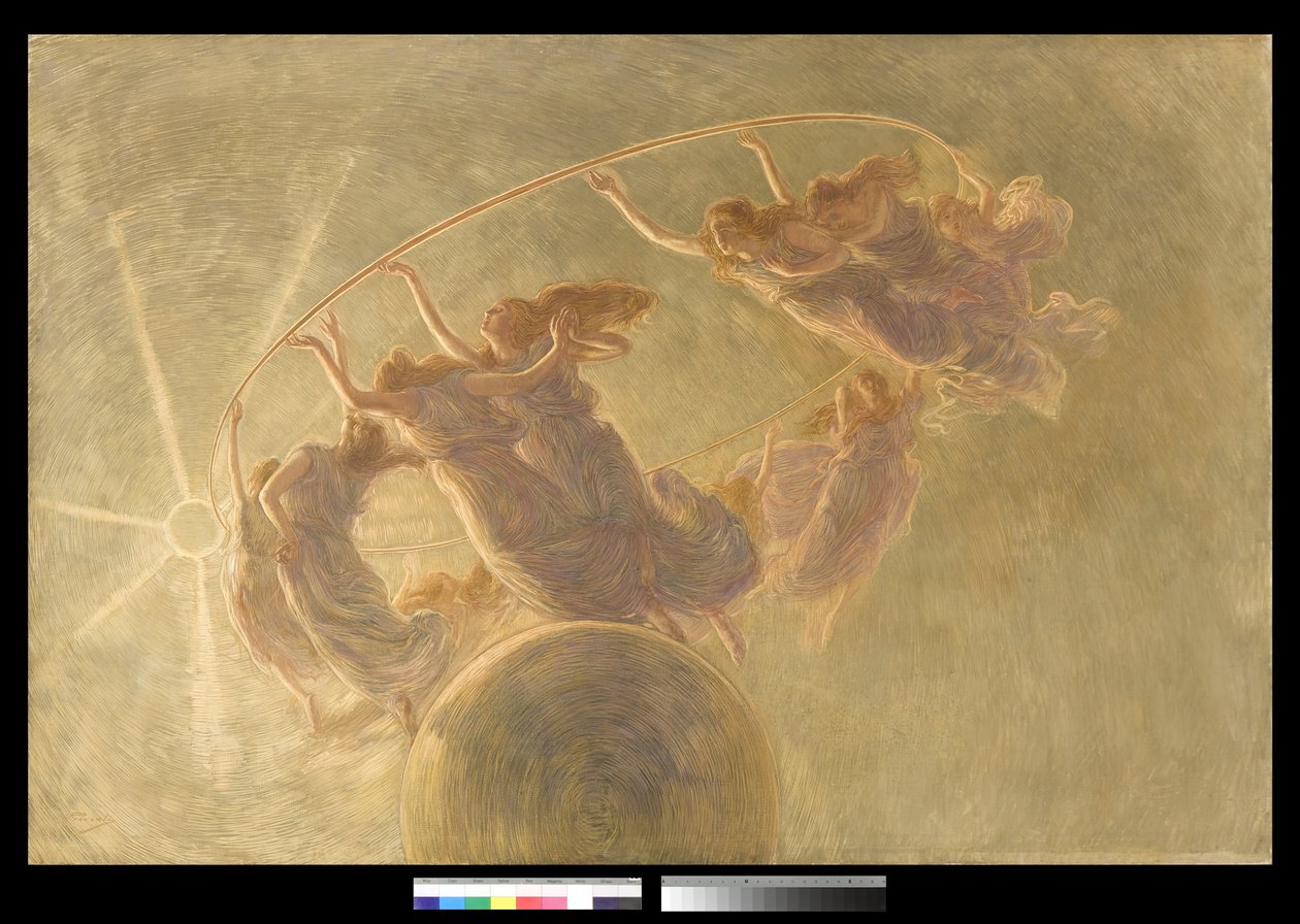 Tuntitanssi, 1889 (öljy ja tempera kankaalle) tekijältä Gaetano Previati
