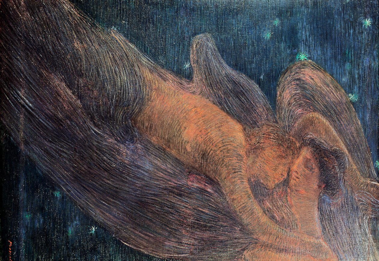 Yö, Gaetano Previati (1852-1920), öljy tekijältä Gaetano Previati