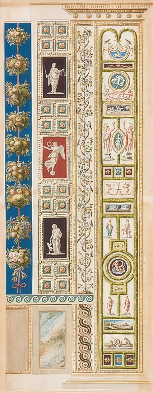 Pilaster Loggia XIII (koristelu maisemilla ja metsästysesineillä) tekijältä Gaetano Savorelli
